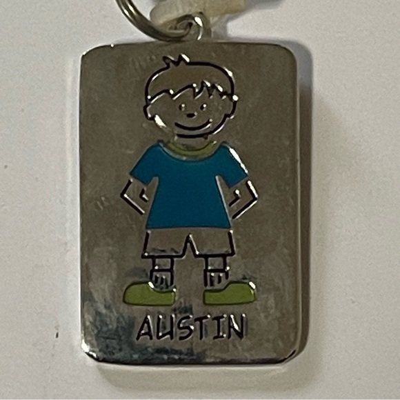 GANZ Kids Name Tag Charm ID Backpack Pull "AUSTIN" - Picture 2 of 3